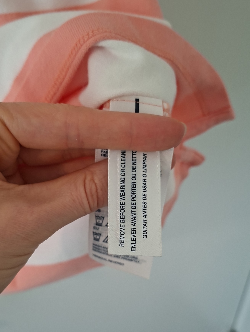 NWOT Tommy Hilfiger Cotton Preppy Striped Peach & White Polo Shirt (Size S) - Picture 9 of 9